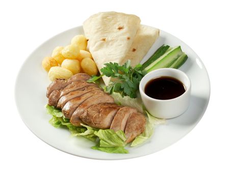 Roasted duck, Chinese style  . closeup
