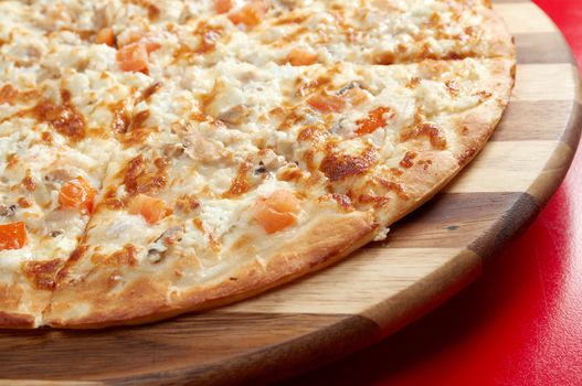 Pizza fish . italian kitchen. Studio