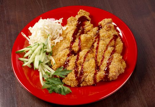 Pork roasted coating. traditional japanese food