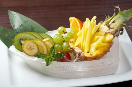 Salad whit tropical fruit and vegetables.chinese cuisine 