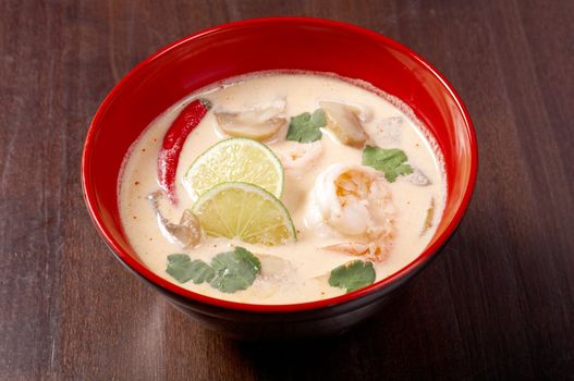  soup and shrimp in coconut water.japanese soup