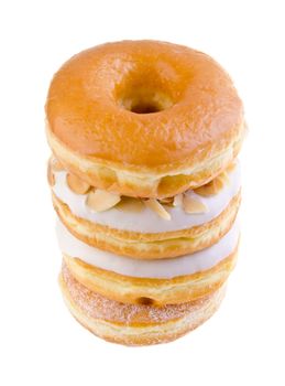 donut, sweet donut with sugar isolated on white background