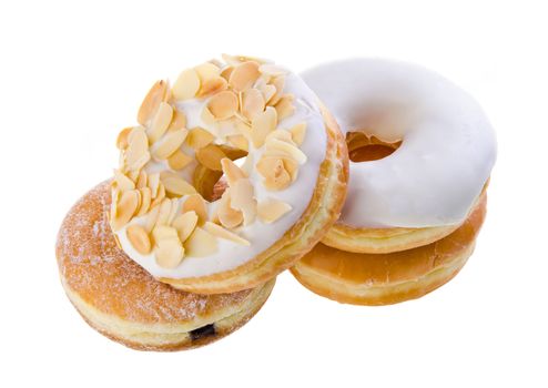donut, sweet donut with sugar isolated on white background
