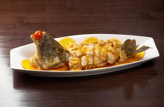 chinese cuisine .baked perch.rockfish