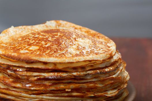 stack of pancakes on plate  - russian traditional food