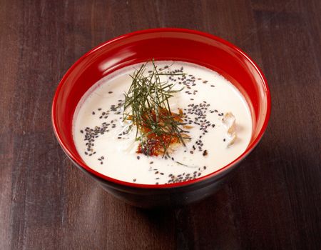 soup cream eel.chinese traditional seafood  soup