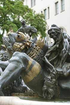 Marriage Carousel (Ehekarussell), fountain in the center of Nuremberg, Germany