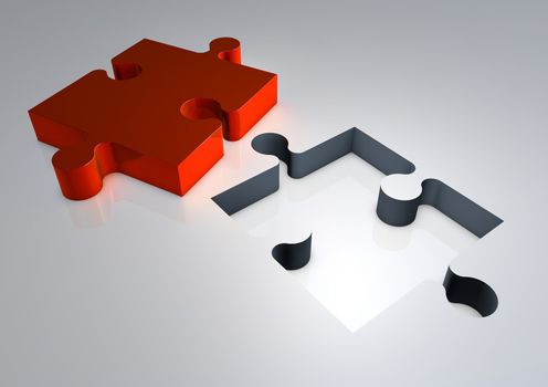 3d Render of Jigsaw Puzzle Solution, isolated illustration.