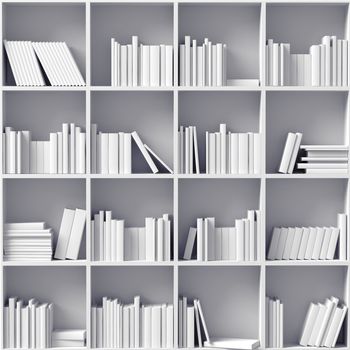 white bookshelves  (illustrated concept) 