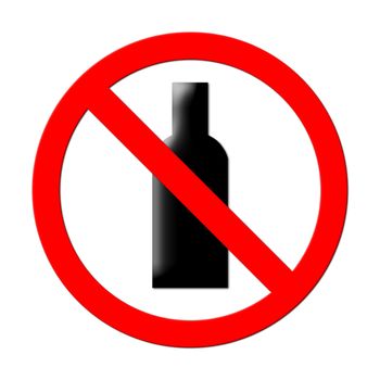 no alcohol sign on white background