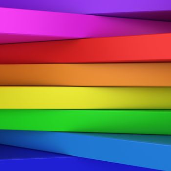 Abstract rainbow-coloured panels with copyspace for text OR just vibrant 3D background