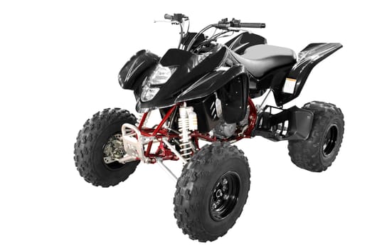 Black 4x4 quadbike isolated on white