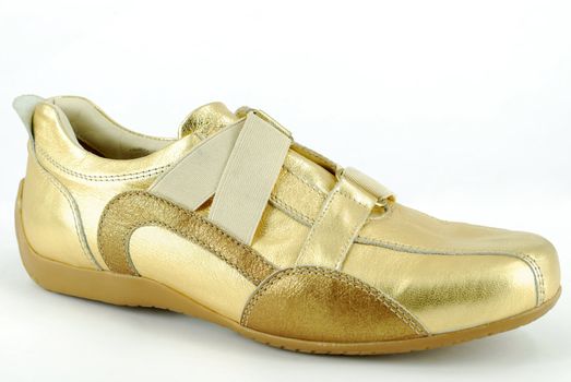 New woman gold sneaker shoe