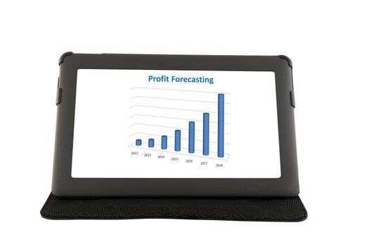 Financial report on touchscreen tablet
