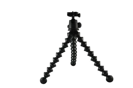 Flexible mini tripod isolated on white background with clipping path