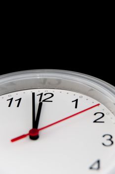 Clock detail view isolated on black