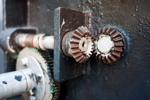 Rusty gears of an old machine