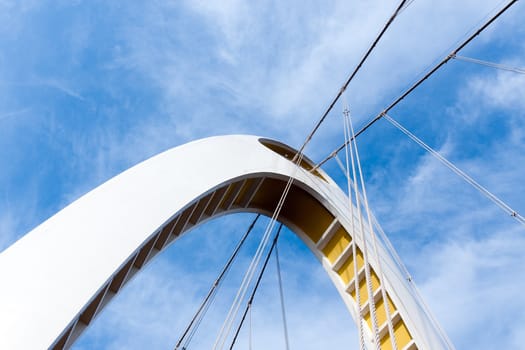 Bottom view of modern bridge arch detail