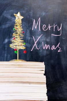 Chalkboard writing - concept of Merry Christmas
