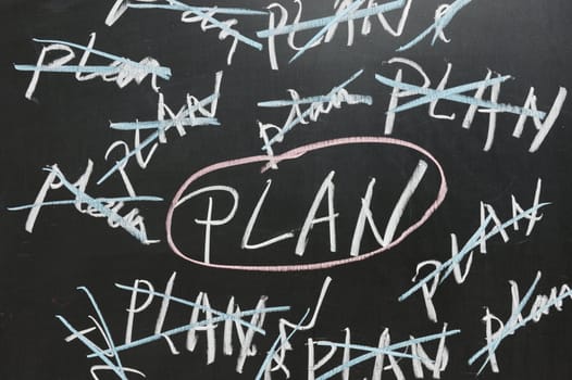 Chalkboard drawing - Choosing plan concept