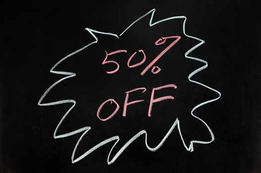 Chalk drawing - Fifty percent off