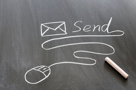 Send mail words and mouse drawn on chalkboard