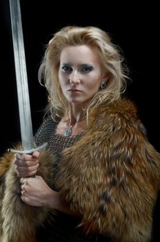 Valkyrie.Viking girl with sword