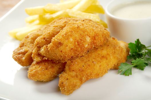Fries  and Chicken Nuggets.closeup