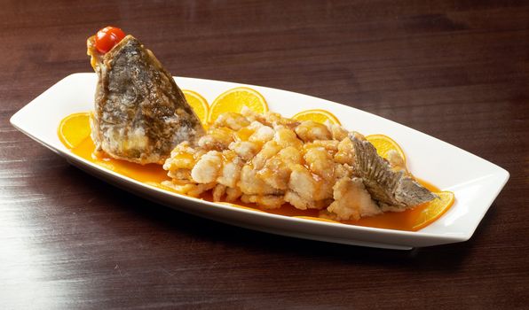 chinese cuisine .baked perch.rockfish