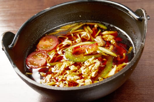 Chinese meat soup with vegetables.chinese cuisine
