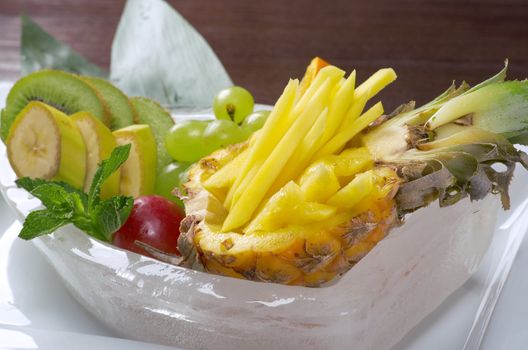 Salad whit tropical fruit and vegetables.chinese cuisine 