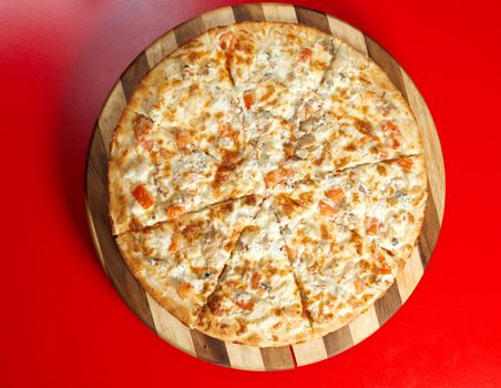 Pizza fish . italian kitchen. Studio