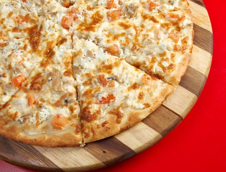 Pizza fish . italian kitchen. Studio