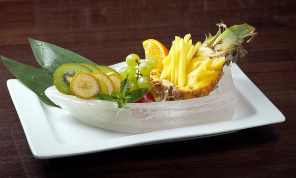 Salad whit tropical fruit and vegetables.chinese cuisine 