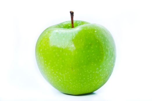 green apples on a white background