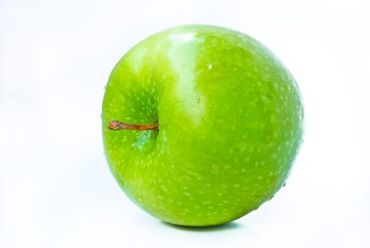 green apples on a white background
