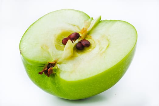 green apples on a white background