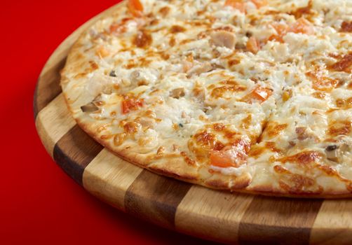Pizza fish . italian kitchen. Studio
