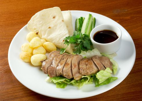 Roasted duck, Chinese style  . closeup