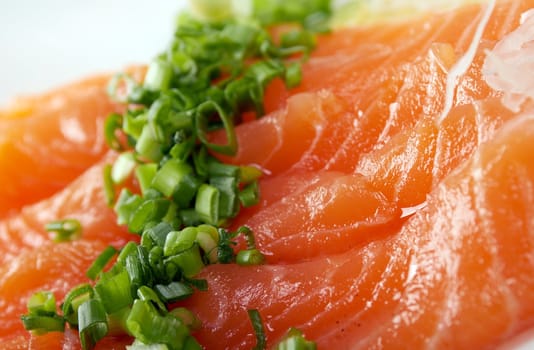 Salmon seshimi . traditional japanese food
