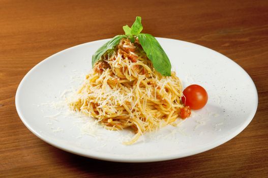 
Spaghetti bolognese on a plate