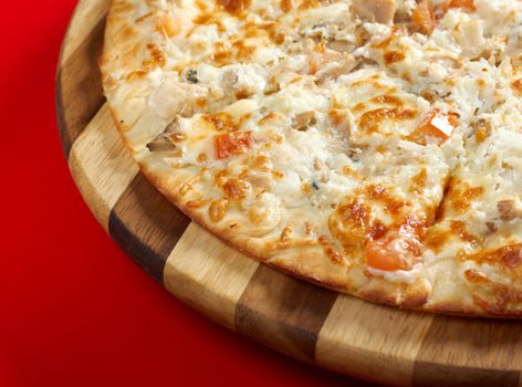 Pizza fish . italian kitchen. Studio