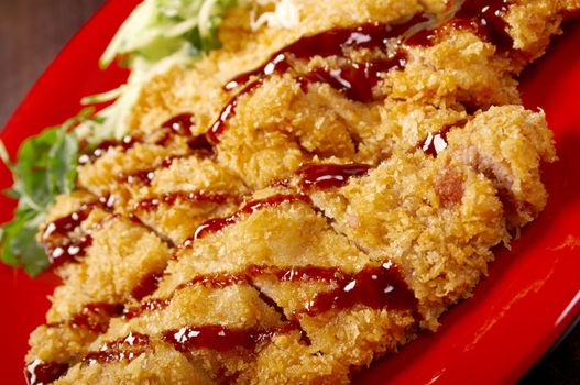 Pork roasted coating. traditional japanese food