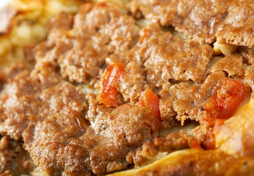 pita bread with meat.closeup
