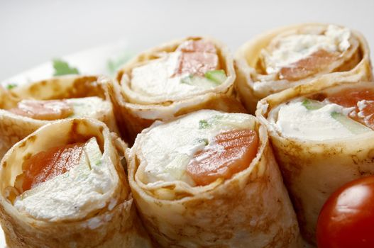 Burrito Maki Sushi - Roll made of Smoked salmon, Cream Cheese.