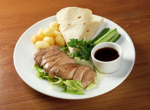 Roasted duck, Chinese style  . closeup