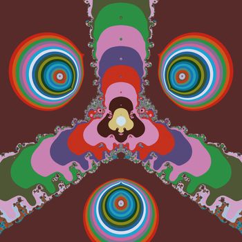 Bright and funky original fractal design, abstract art, psychedelic eyes 