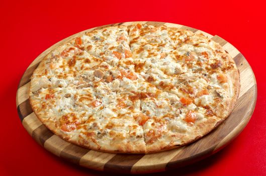 Pizza fish . italian kitchen. Studio