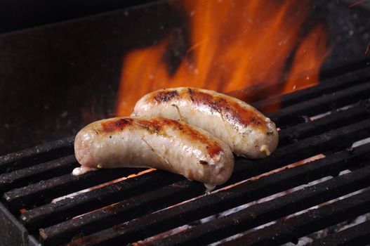 Sausages  on the Barbecue Grill.Shallow depth-of-field.