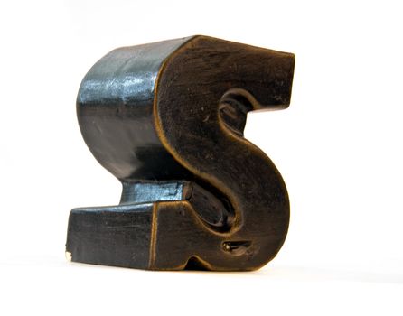3d Letter S on white isolated background
